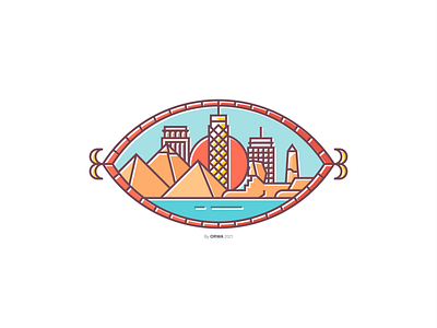 Cairo art cairo design egypt flat icon icons illustration landmark landmarks