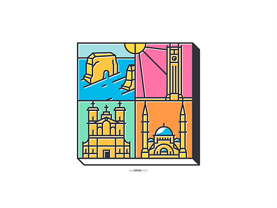 Beirut art beirut design flat icon icons illustration landmark landmarks lebanon vector