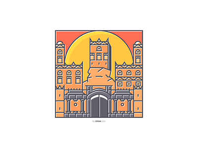 Sana'a art design flat icon icons illustration landmark landmarks vector yemen