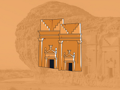 Al-Ula Landmarks alula arabia design flat icons illustration ksa landmarks saudi saudi arabia vector