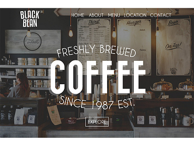 Black Bean Cafe cafe coffee shop web design web layout webpage website