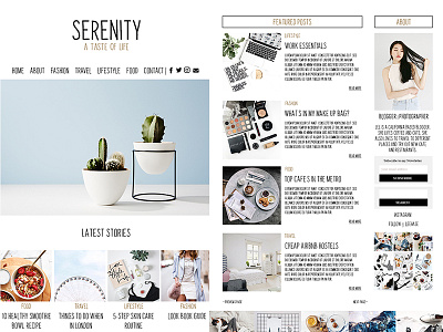 Serenity Blog blog css html lifestyle lifestyle blog personal blog web web design web development web layout