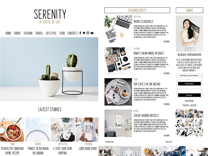 Serenity Blog By Rie Orpano On Dribbble