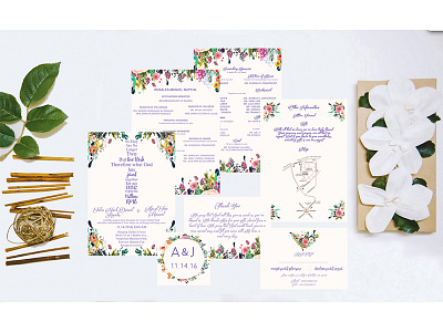 Wedding Invitation floral invitation invitation design layout layout design print print design wedding