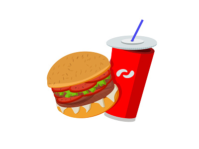 Hamburger and drink coca cola dinner drink food hamburger