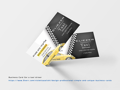 Business Card Mockup For A Taxi Driver abstract busines card car cartoon design flat icon identity illustration illustrator lettering logo taxi type typography ui ux vector web work