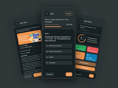 Quiz Template for Mobile by Sobom assesment e learning maths options question answers quiz real numbers template test ui ux
