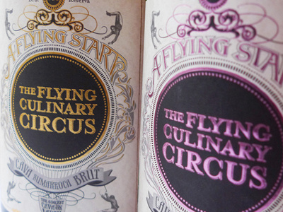 The Flying Culinary Circus Cava branding cava design graphic design illustration logo packaging packaging design typography