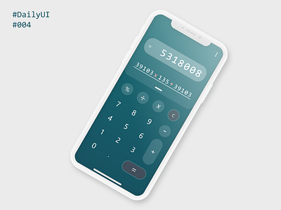 Calculator #DailyUI #004 004 calculator daily ui dailyui dailyui004 dailyuichallenge glassmorphism minimalist simple ui xd design