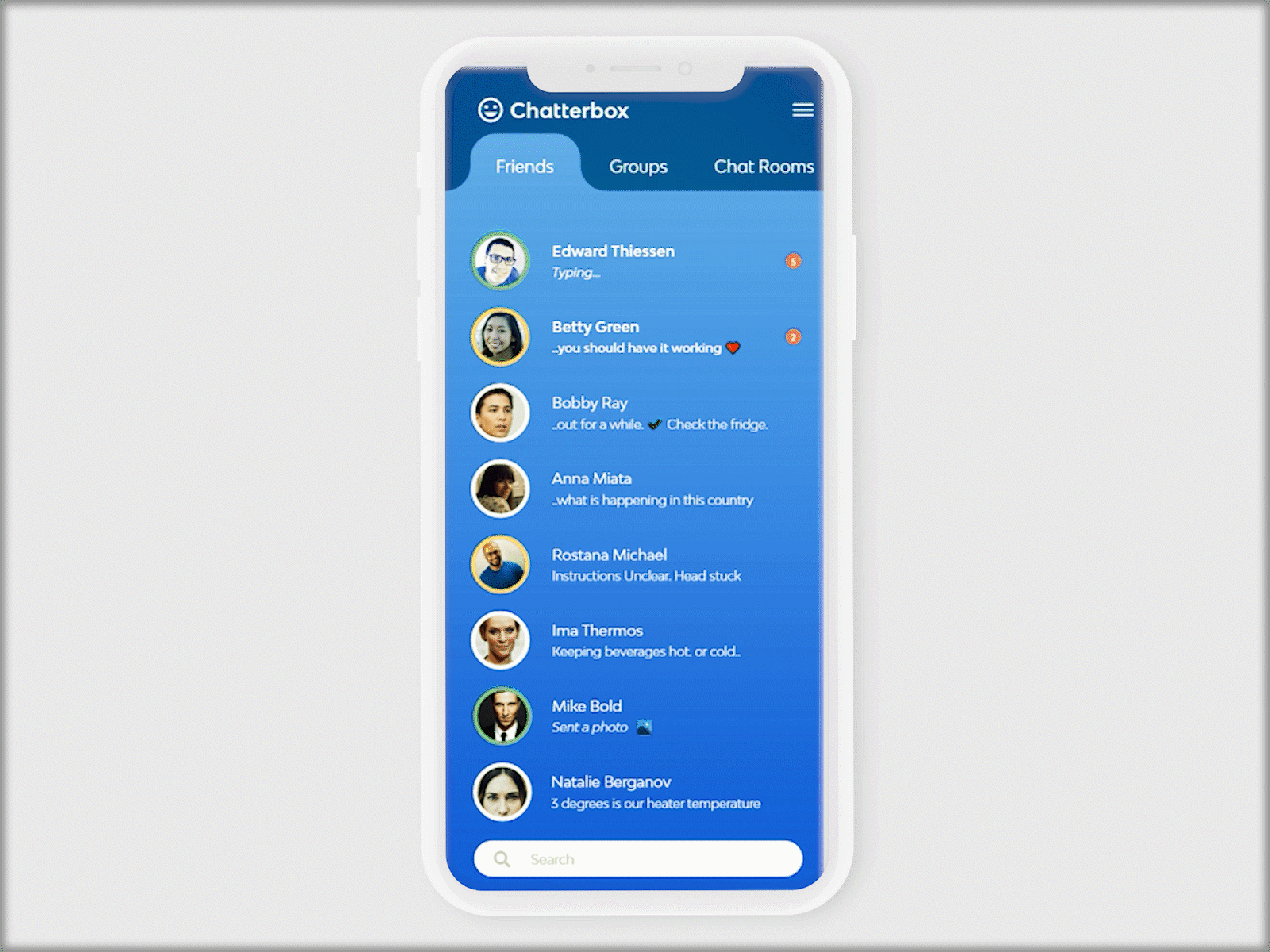 The animated Homescreen 013 dailyui messaging xd