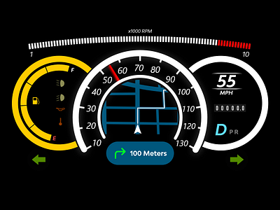 Car Dashboard Interface #DailyUI #034 034 car car dashboard daily ui dailyui dailyui034 dailyuichallenge dashboard design simple ui xd xd design