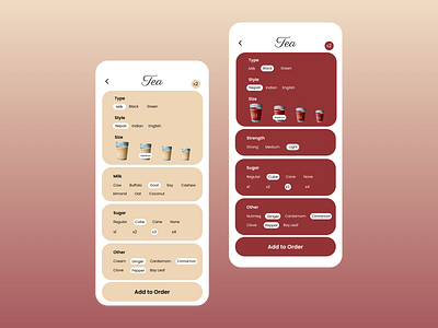 Food/Drinks Menu #DailyUI #043 043 daily ui dailyui dailyui 043 dailyui043 dailyuichallenge design drinks menu figma figmadesign menu nepali tea selection simple tea ui