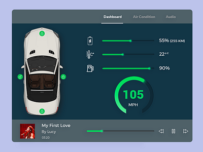 Daily UI Challenge 100daychallenge appdesign car interface dailyui uidesign userinterface uxdesign
