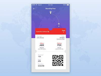 Daily UI Challenge 100daychallenge boardingpass dailyui uidesign userinterface uxdesign