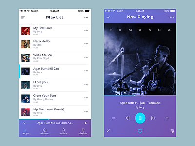 Daily UI Challenge audio player mobile app music app playlist ui ux design