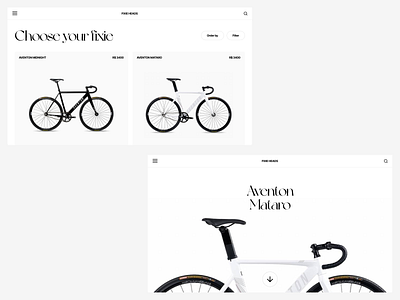 Fixed Gear e-commerce concept graphic design interface minimalist typography ui ux