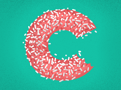 "C" Donut bold donut sanserif typography yummy