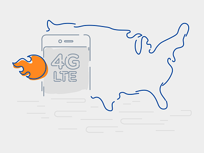 4G LTE Coverage + Speed 4glte iconography illustration nationwide coverage speed