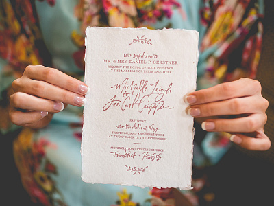 Wedding Suite cottonragpaper decklededge handlettering letterpress print wedding weddinginvitation