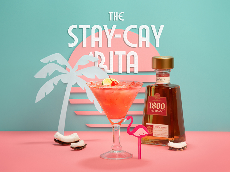 The Stay Cay 'Rita chilis miami palmtree flamingo paper papercraft typography margarita