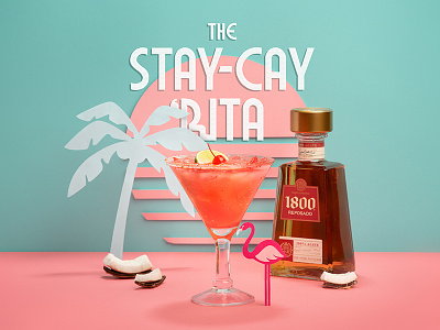 The Stay Cay 'Rita chilis flamingo margarita miami palmtree paper papercraft typography