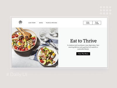 Daily UI / Hero image arabic balanced dailyui design foodwebsite ui