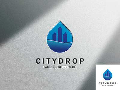 Drop/Water/City Logo branding city creative design drop graphic design logo typography urban vector water