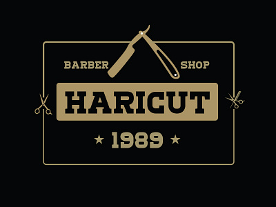 BARBER SHOP LOGO barber barber shop hair stylist haircut identity local logo scissor scissors shave shaving stylist