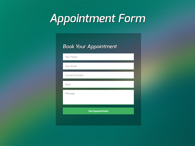 Appointment Form blue contact creative design development form nice registration submit ui web