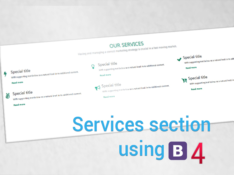 Services Section Using Bootstrap 4 By Alamin Prodhania On Dribbble