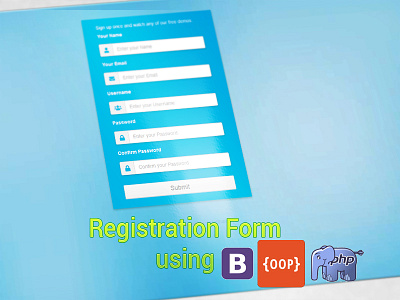 Registration using Bootstrap OOP PHP