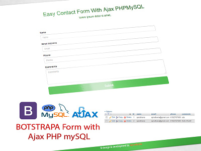 Bootstrap Form using PHP mySQL Ajax bootstrap email facebook html login reg uiux web website world