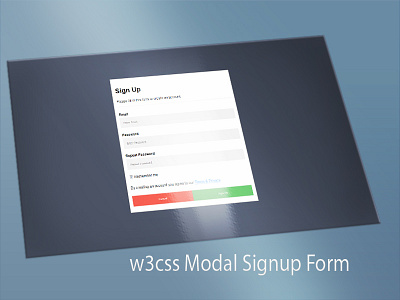 w3css Modal Signup Form android callaps expand html icon menu modal ps strip uiux w3css web