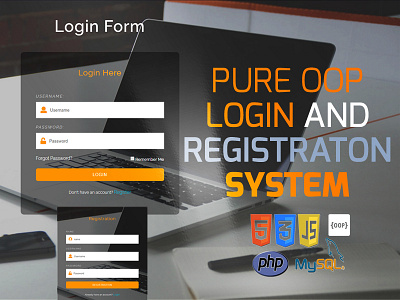 Pure OOP Login and Registration System 100 attractive code htmlcss jquery js login nice oop php mysql pure registration