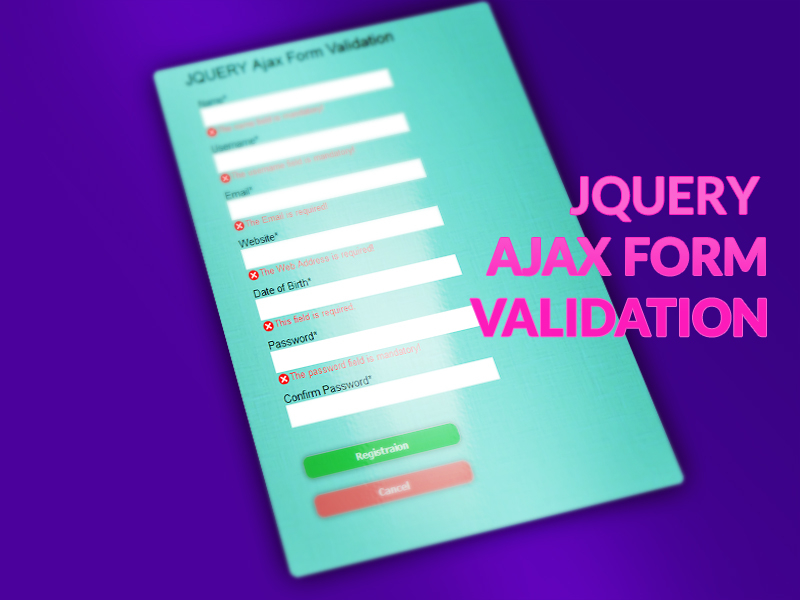 JQUERY Ajax Form Validation By Alamin Prodhania On Dribbble