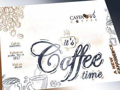 For Coffee Shop Saudi Buyer branding cafe coffee creative golden illustration logo restaurant tea typography