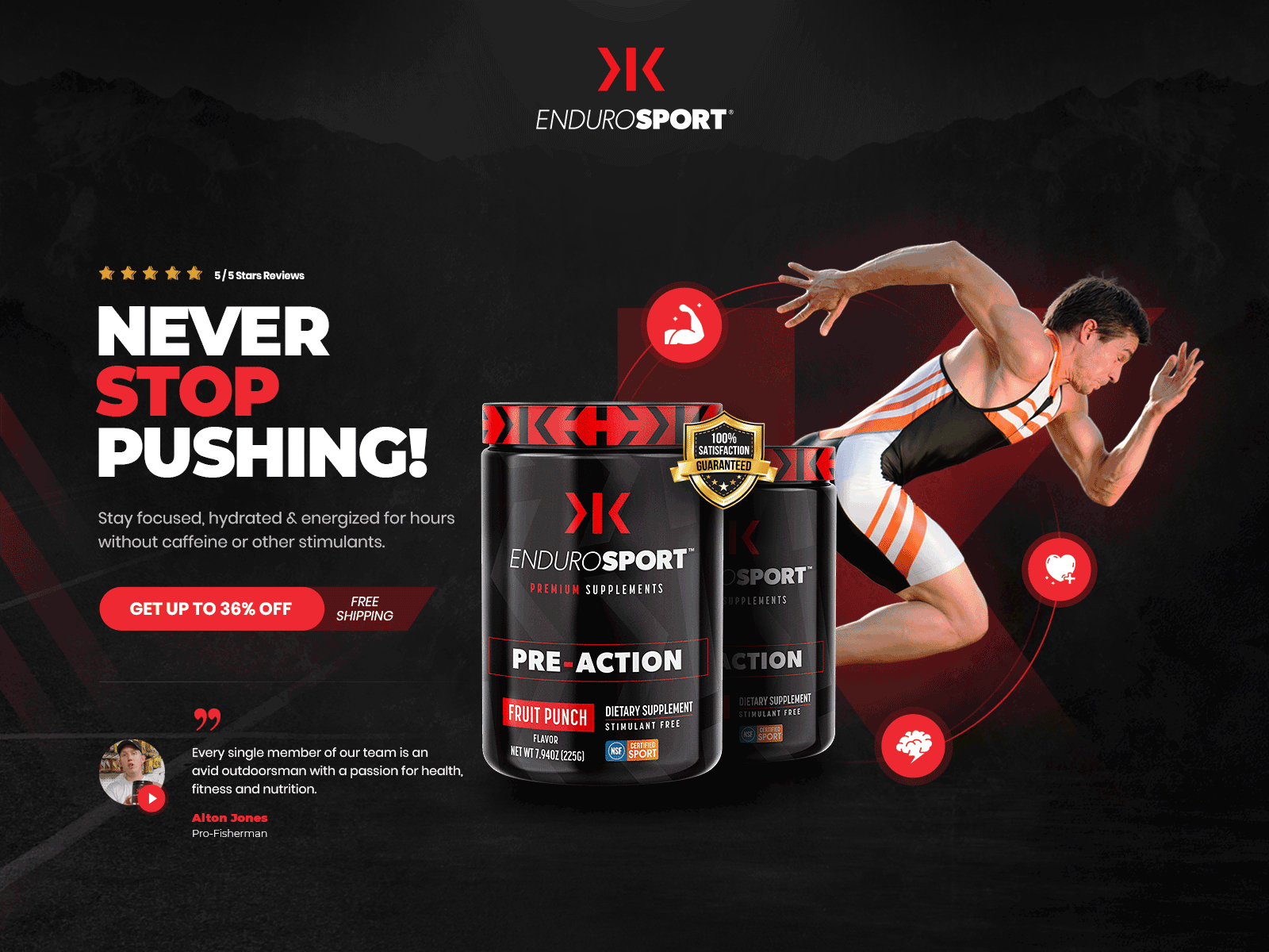 Enduro Sports concept design sports supplement ui uidesign uiux webdesign website design