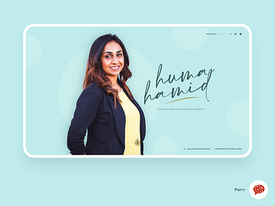 Personal Web Design (Huma Hamid) concept personal branding ui uiux webdesign website design