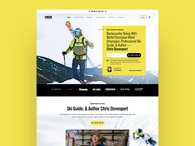 Chris Davenport - Course Landing Page Design chrisdavenport courselandingpage landingpage skierlandingpage skiing uiux webdesign website design