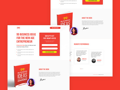 Ninety Nine Business Ideas book landing page landing page design landingpage webdesign website design wordpress design