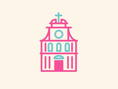 San Maurizio Curch 2d building clean flat icon illustration logo simple vector