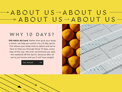About us page diet exercise website design