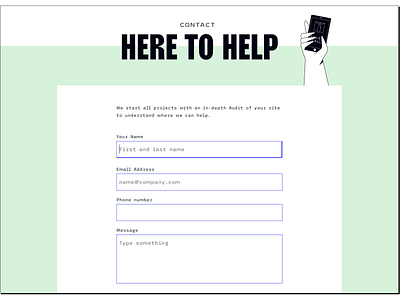 Contact form agency website design