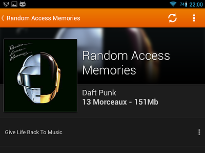 VLC for Android - Album View - Dark album android daft punk music view vlc