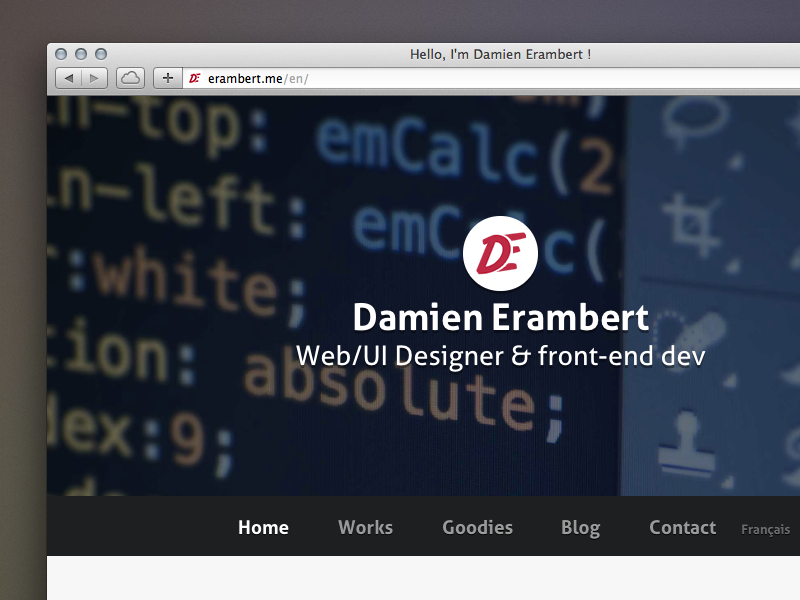 Erambert.me in English ! erambert.me portfolio personal website responsive jekyll sass i18n
