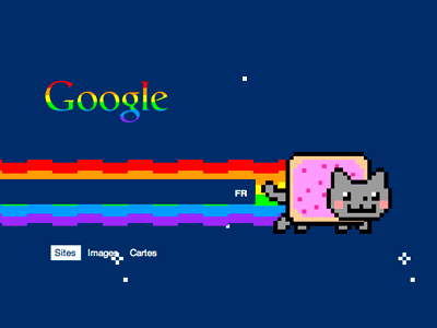 Nyan Cat + Go.Frenchlabs (It's on !) easter egg go.frenchlabs google homepage nyan cat
