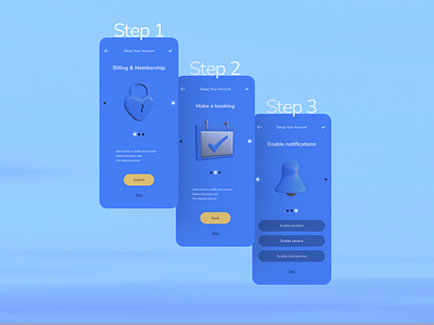 [3D Mobile App UI] Account Setup steps