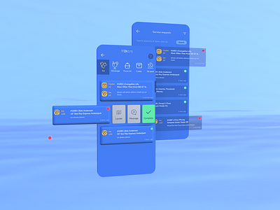 [3D Mobile App UI] Admin's Request Solving flow