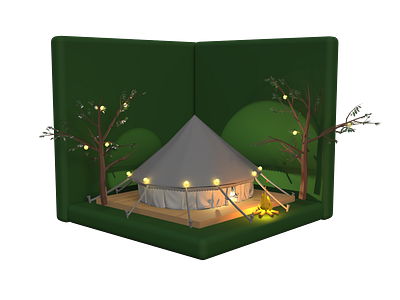 [3D] Isometric Bell Tent scene