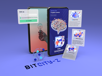 [BitCity-Z] Landing page 3d 3d render homepage illustration ui web design